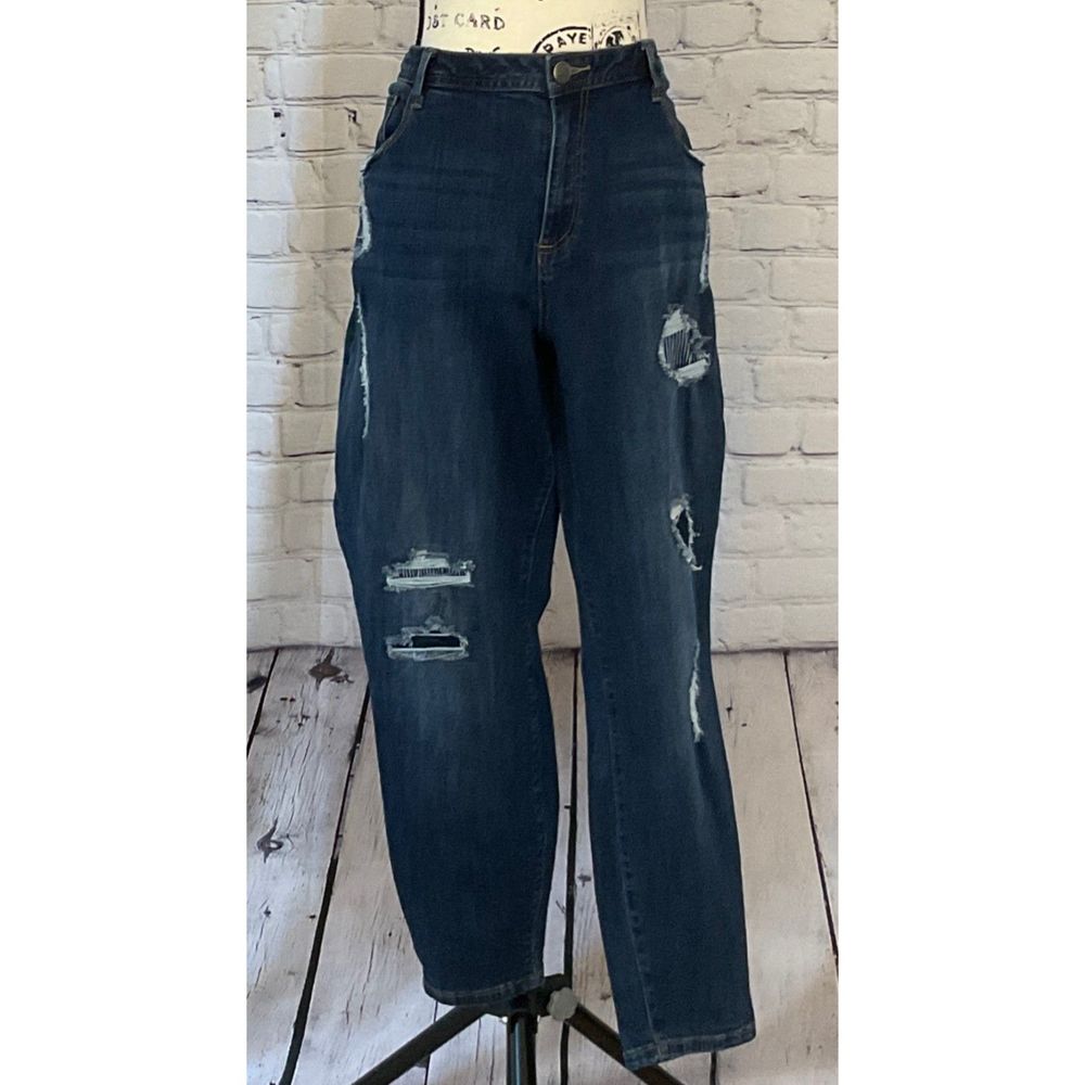 Lane Bryant Women’s Destructed Patchwork Jeans (S… - image 1